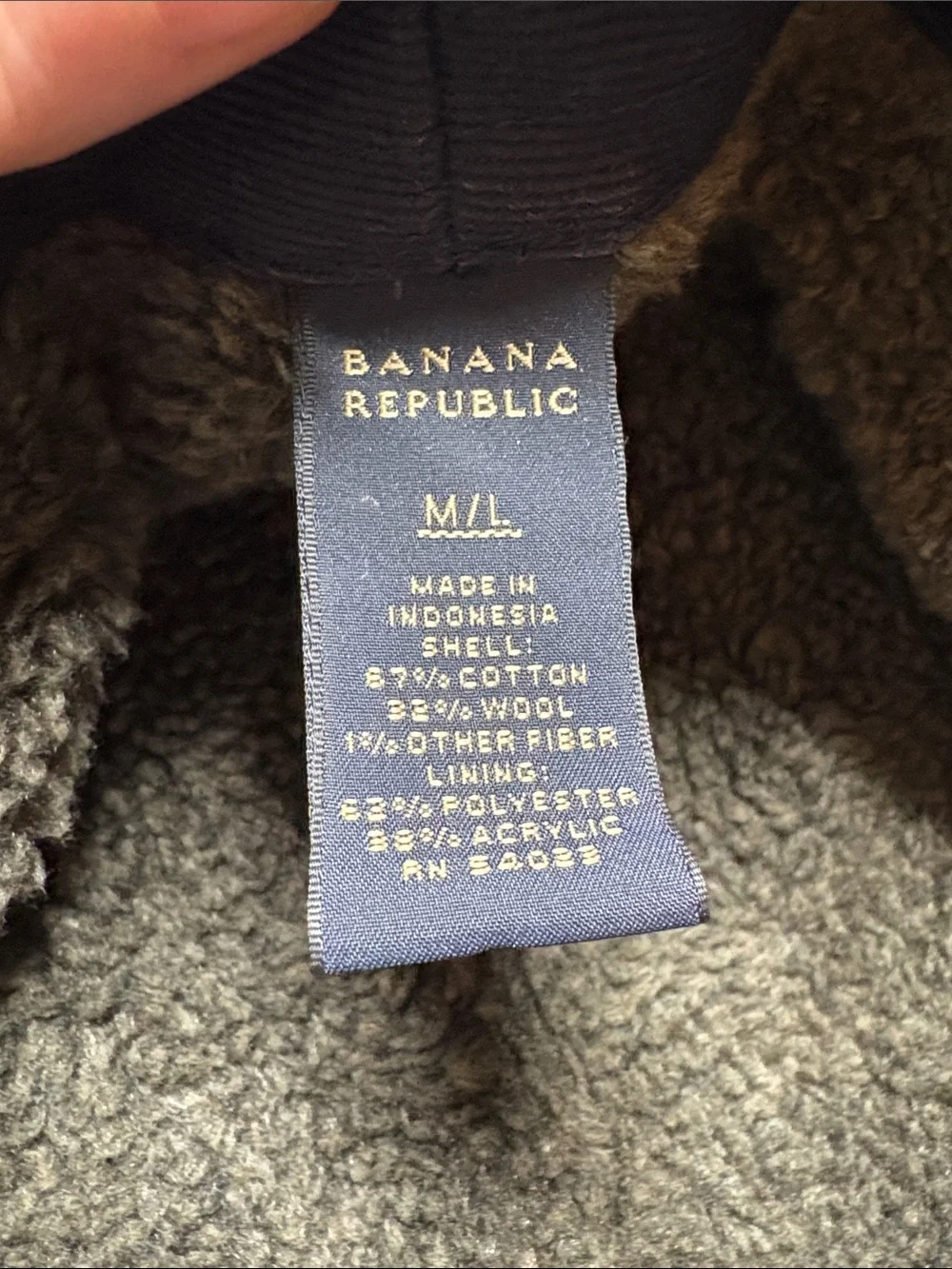 Banana Republic Black Pinstriped Cotton/Wool Fleece-Lined Flat Cap M/L